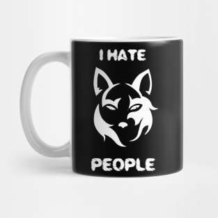 I Hate People Wolf Mug